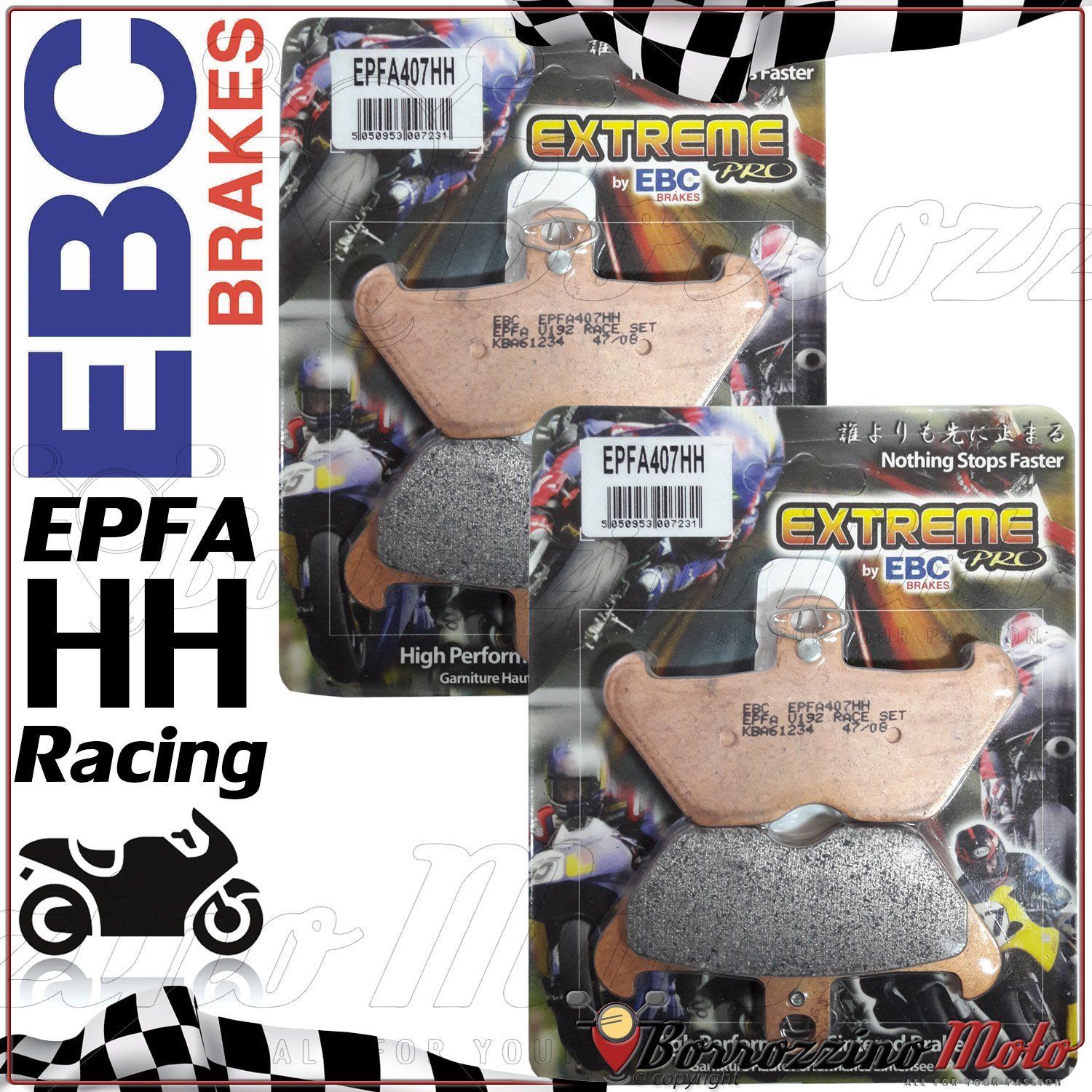 EBC Brakes EPFA Sintered Fast Street and Trackday Pads Front - EPFA407HH EBC Brakes EPFA Sintered Fast Street and Trackday Pads Front - EPFA407HH